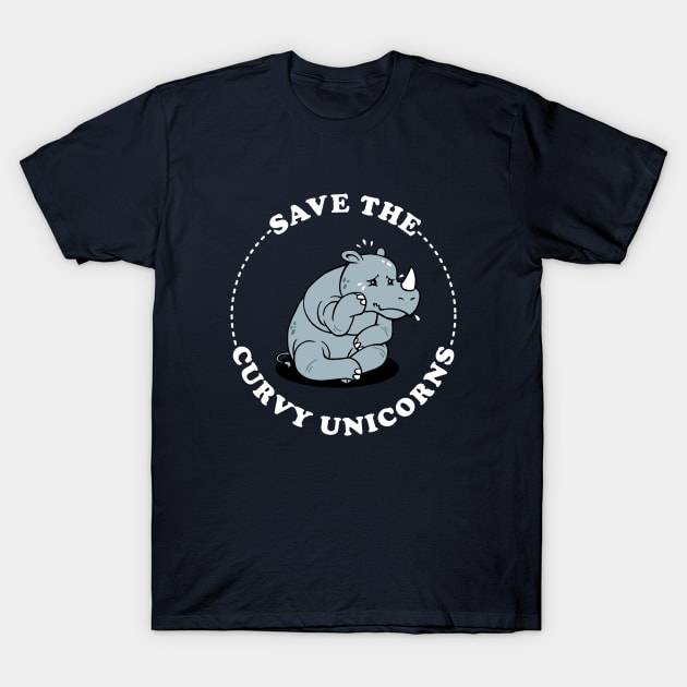 Save The Curvy Unicorns T-Shirt by dumbshirts